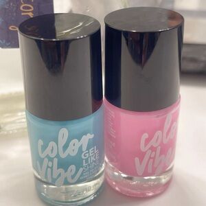 1 blue and  1 pink nail polish, Color Vibe, new.